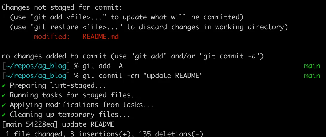committing my changes in git